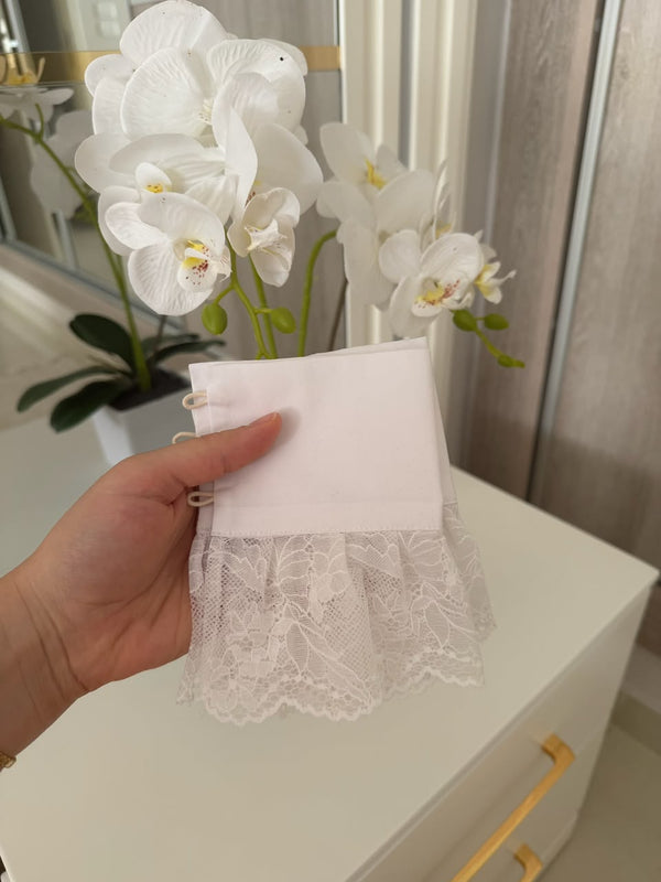 Victorian white lace cuffs
